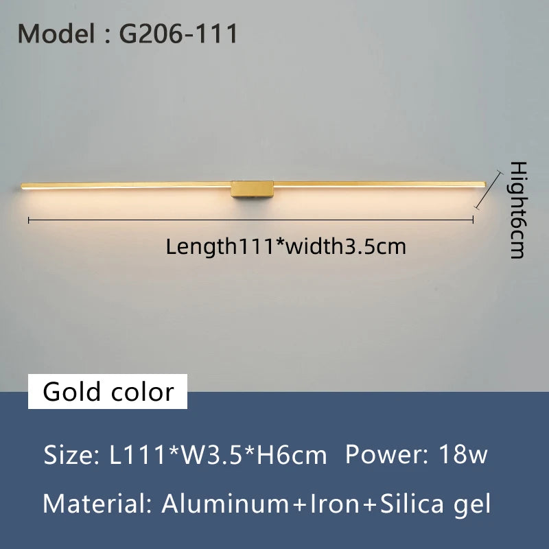 NEO Gleam LED Bathroom Mirrior Light Modern Wall Lamp 19W-27W L70 90 110cm AC85V-265V Wall Mounted Vanity Light