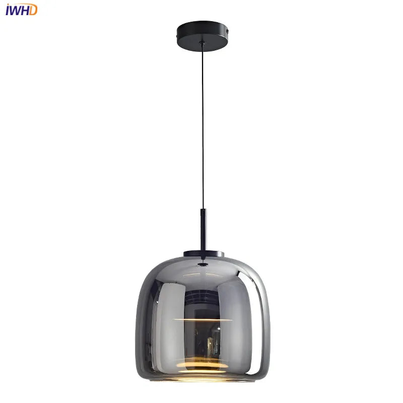 Nordic Modern LED Pendant Lights Fixtures 8W Bedroom Dinning Living Room Smoky Glass Beside Lamp Hanglamp