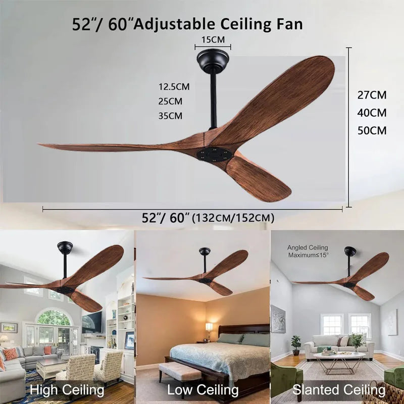 52 60 inch ABS Blades Ceiling Fan Only No Light Remote Control Motor 6 Speeds Ventiladores De Techo Free Shipping 산업용 선풍기