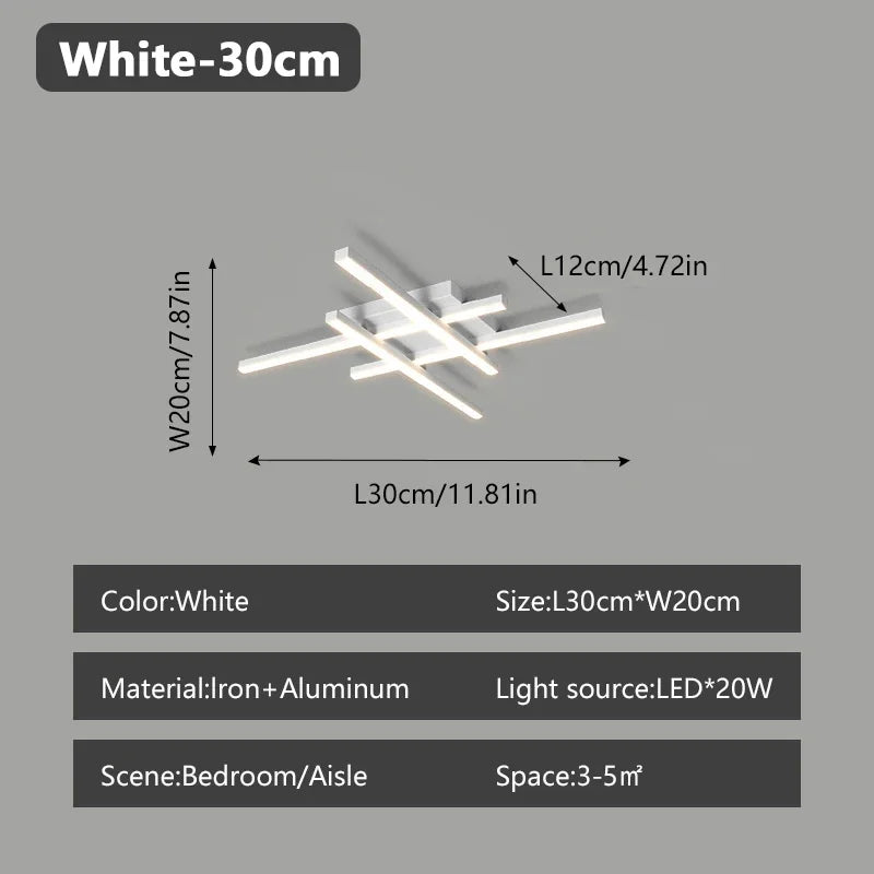 LED Modern Ceiling Light Creative Line 30/40/50cm Aluminum Lamps For Bedroom Living Room Hallway Coffee Bar Indoor Illumination