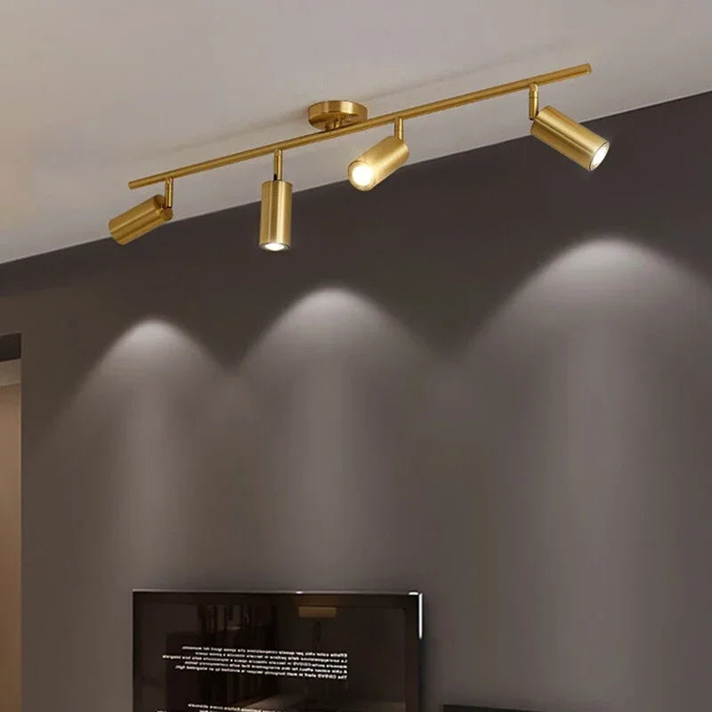 Lamp Modern Luxury Gold Track Spotlights Flush Mount Ceiling Light Fixture Living Room Wall Aisle Bar Gu10 Tracking Light Kit