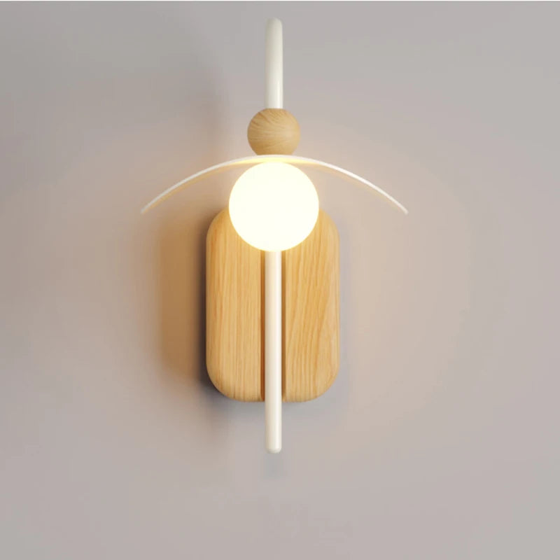 Art Wood Wall Light Nordic Wall Sconce Lamp Living Room Wall Lamps for Study Office Flat Restaurant Indoor Fixture LED G9