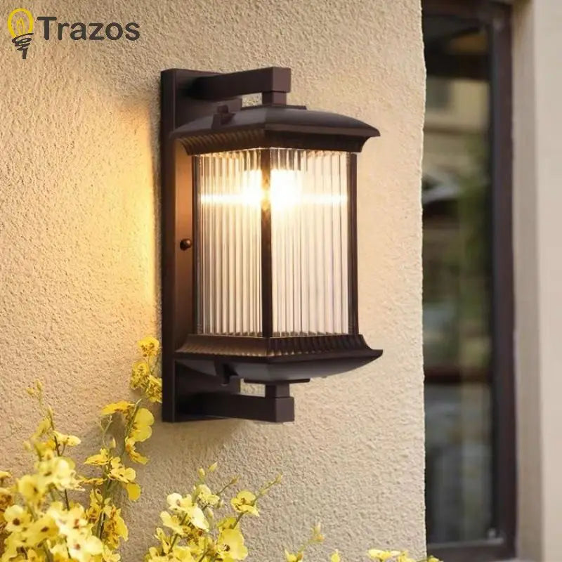 Wall Light Outdoor Garden Courtyard Exterior Wall Corridor Balcony Light Modern New Chinese Villa Door Light Wall Light