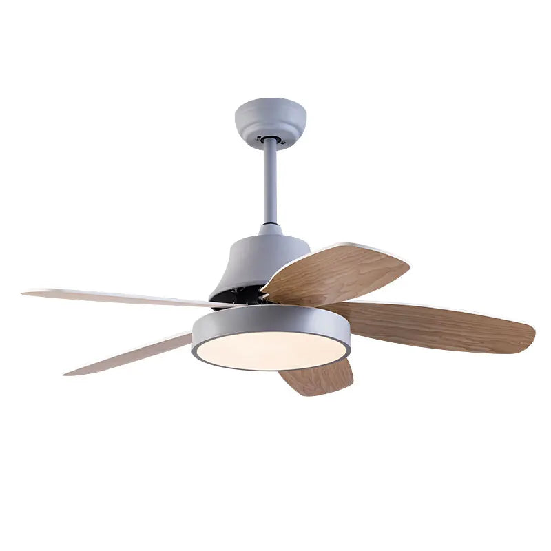 Inverter Motor Modern Simple Five Wooden Blades Ceiling Fan with light 6 Speed and Timer Silent Remote Control Ceiling Fan