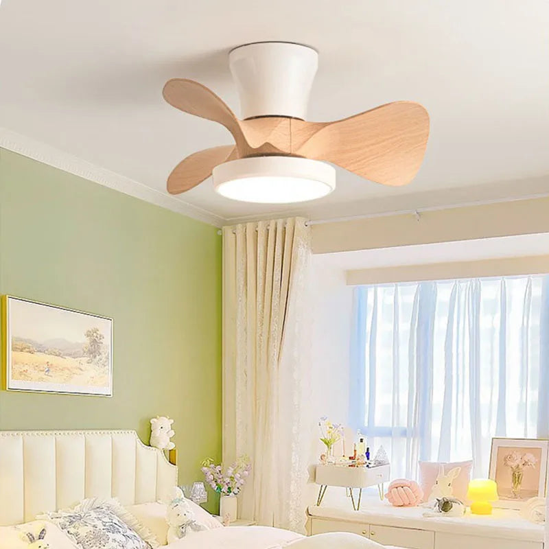 Children Room LED Ceiling Fan Light Remote Control Restaurant Bedroom Cute Small Fan Lamp 22 Inch 55cm Remote Control Ventilator