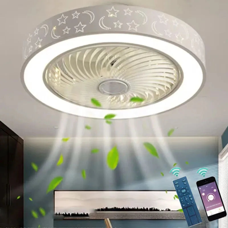 Ceiling Fans with Lights 50 CM 6 Speeds APP+Remote Control Iron Fan Light Led 3 Color Dimmable Bedroom Living Room Fan Lamp