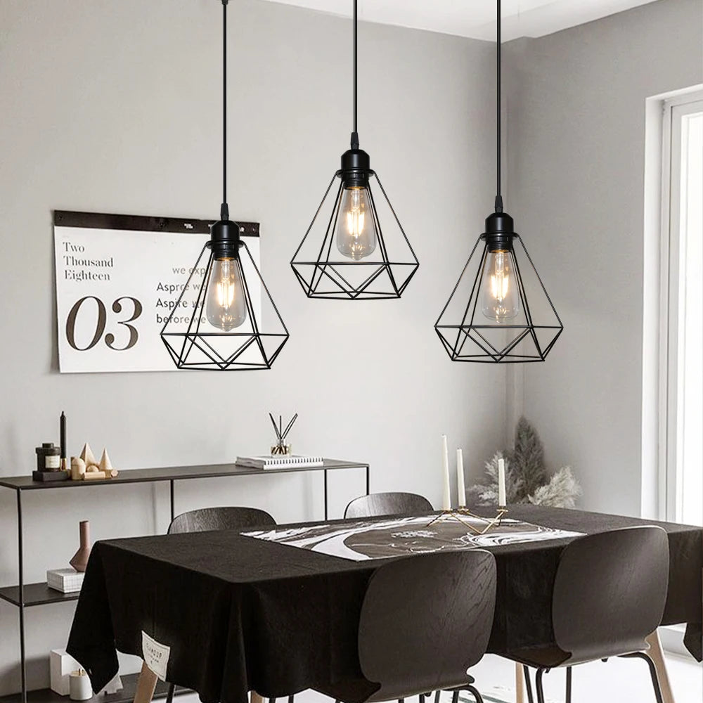 Vintage Industrial Pendant Lamp Iron Ceiling Lighting Paint Restaurant Chandelier Indoor Wrought Metal Modern Hanging Lights