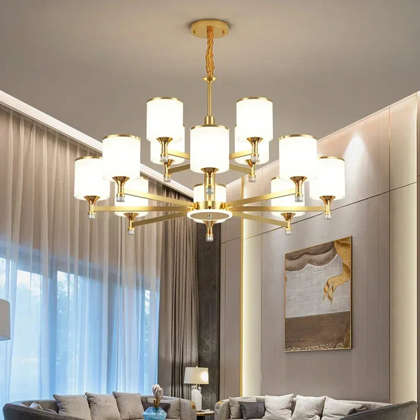 New Nordic Ceiling Chandeliers Glass Shade Golden Led Pendant Lamp Living Room Restaurant Hotel Lighting Home Decor Light