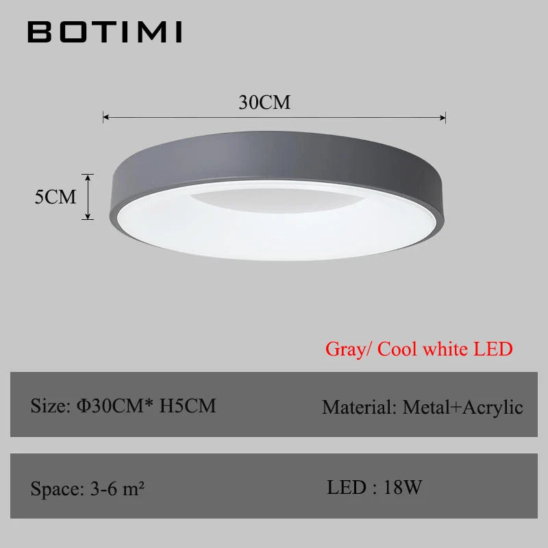 30CM Round Metal Ceiling Lights For Corridor Modern Surface Mounted Bedroom Lighting Gray/Black/White/Golden Ceiling Lamp