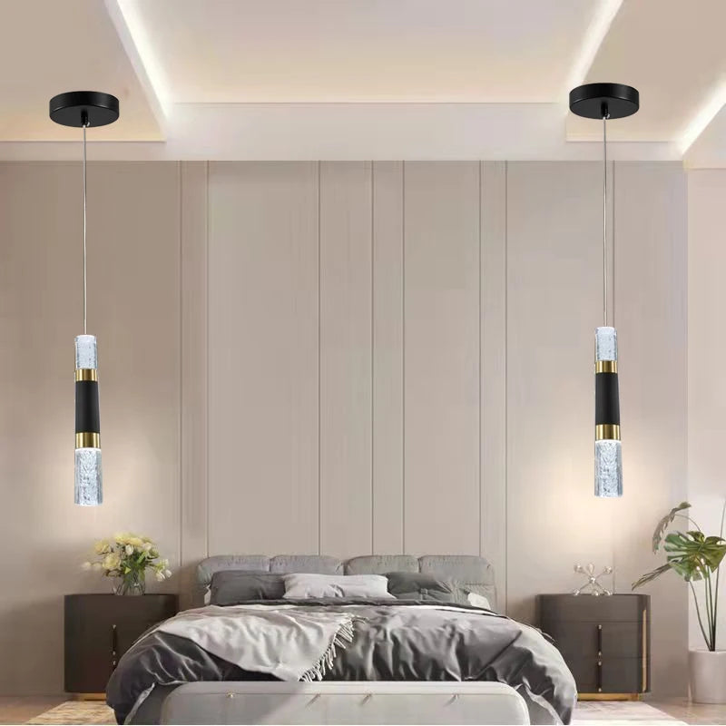 Fumi  Black Modern Pendant Lights, Integrated LED  Bubble Acrylic Pendant lamp, Illuminated Ceiling Pendant Lights Over The Kitc