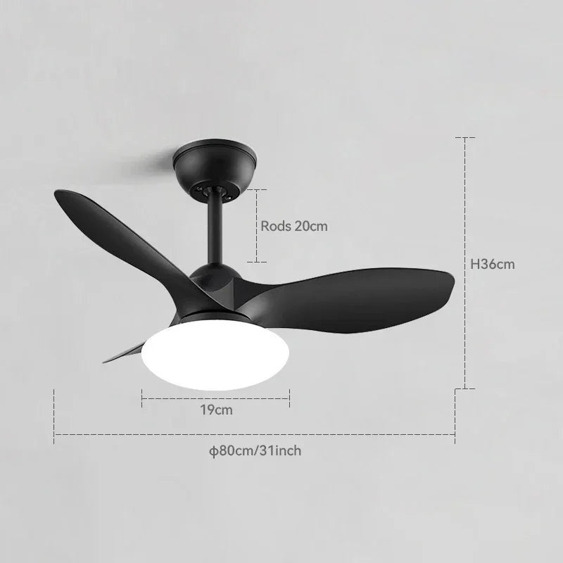 90-240V 32 inch Nordic Ceiling Fan Lamp Bedroom Simple Ceiling Fan Lamp Study Ultra-thin Electric Fan Lamp Frequency Conversion