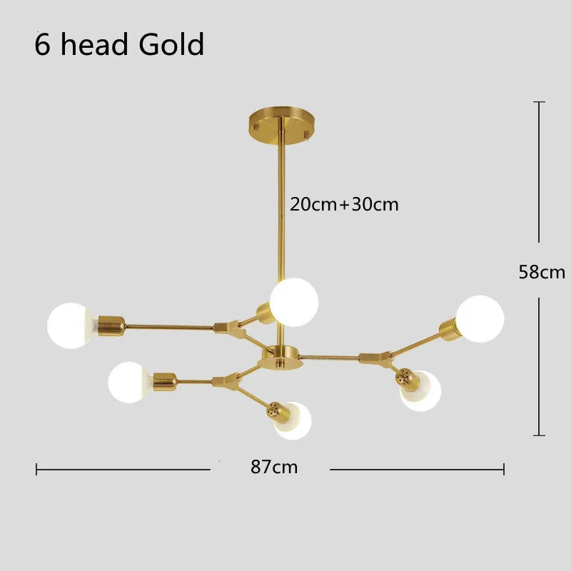 Decorations Living Room Chandelier Ceiling Light Bedroom Dining Room Restaurant Nordic Chandelier Iron Hanging Lamp AC110-240v