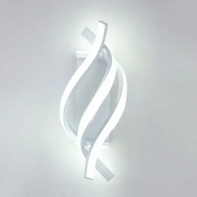 LED Wall Lamp Curved Design Spiral LED Wall Lamp 3000K Living Room Background Light 1280LM Minimalist Modern for Home Study Room