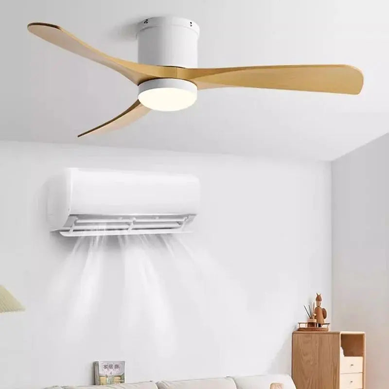 38inch Low Floor Ceiling fan Light LED Ceiling Fan With Light And Control The bedroom Household With fan chandelier  220V