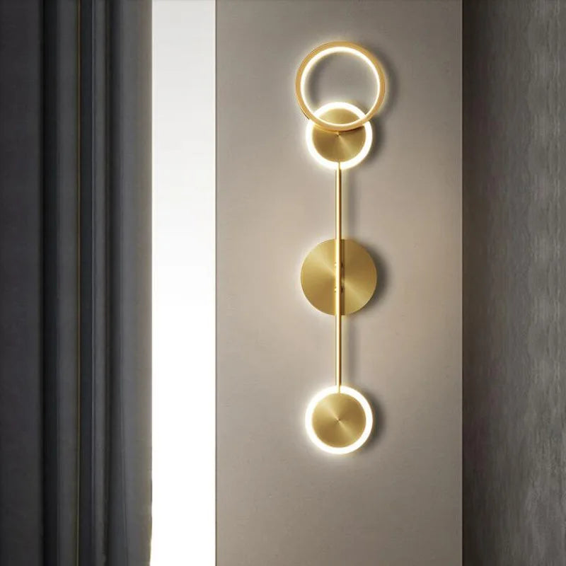 Modern Wall Sconce Light Fixture Indoor Lighting Bedside Lamp Led Home Decor Corridor Bedroom Living Room Acrylic Art Round gold