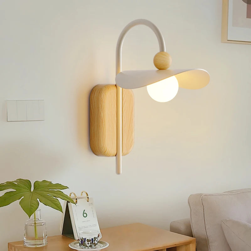 Art Wood Wall Light Nordic Wall Sconce Lamp Living Room Wall Lamps for Study Office Flat Restaurant Indoor Fixture LED G9