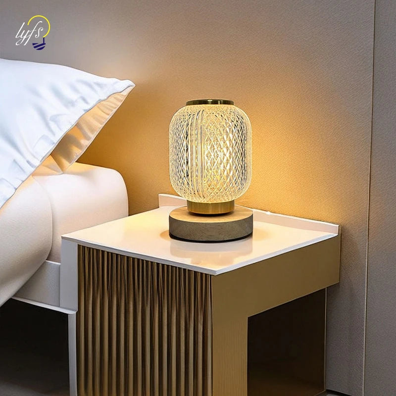 Crystal LED Table Lamps Battery/USB Powered Night Light Bedroom Living Bedside Lighting Fixture Nordic Home Decoration Desk Lamp