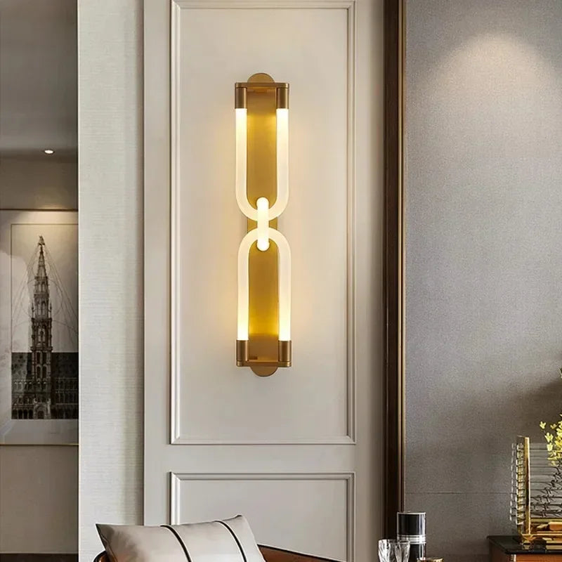 Modern LED Wall Lamp Light Luxury Acrylic Double Head Wall Lamp Living Room Bedroom Corridor Hotel Bedside Decorative Light