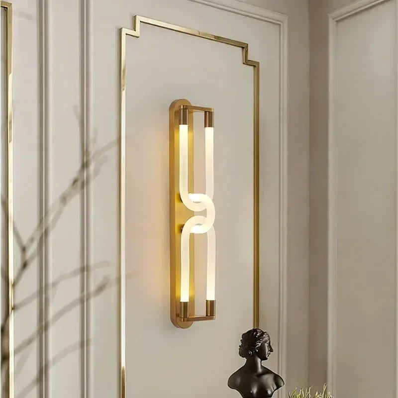 Modern LED Wall Lamp Light Luxury Acrylic Double Head Wall Lamp Living Room Bedroom Corridor Hotel Bedside Decorative Light