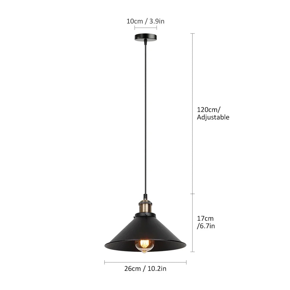 Retro Pendant Lamps Loft Black Hanging Light American Country Pendant Light For/Industrial Kitchen Restaurant Vintage Chandelier