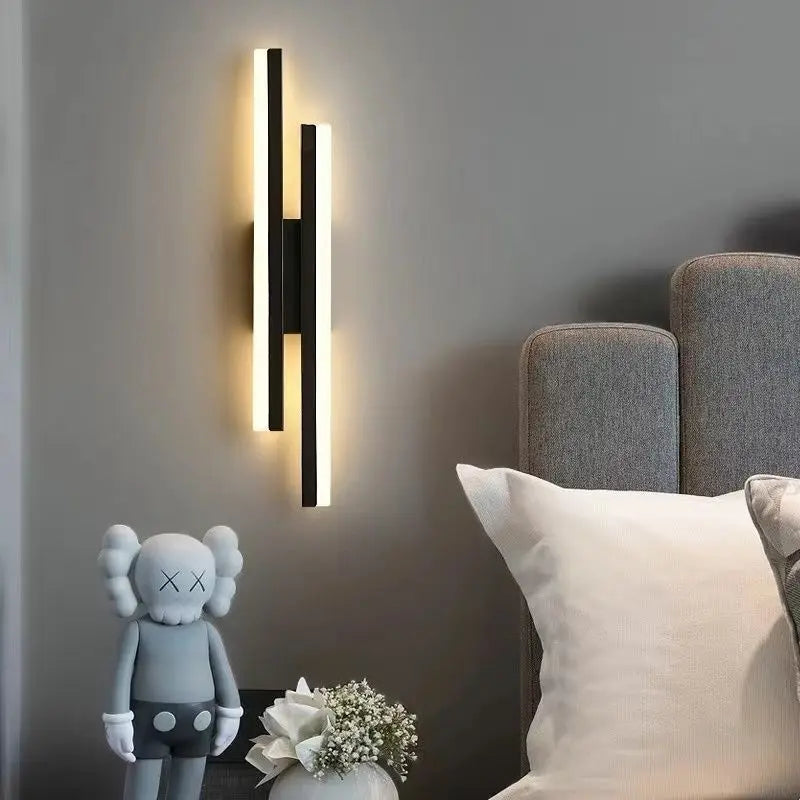 LED Bedroom Wall Lamp Wall Sconces Copper Line Pipe Acrylic Lampshade Indoor Lighting for Living Room Corridor Light Fixture