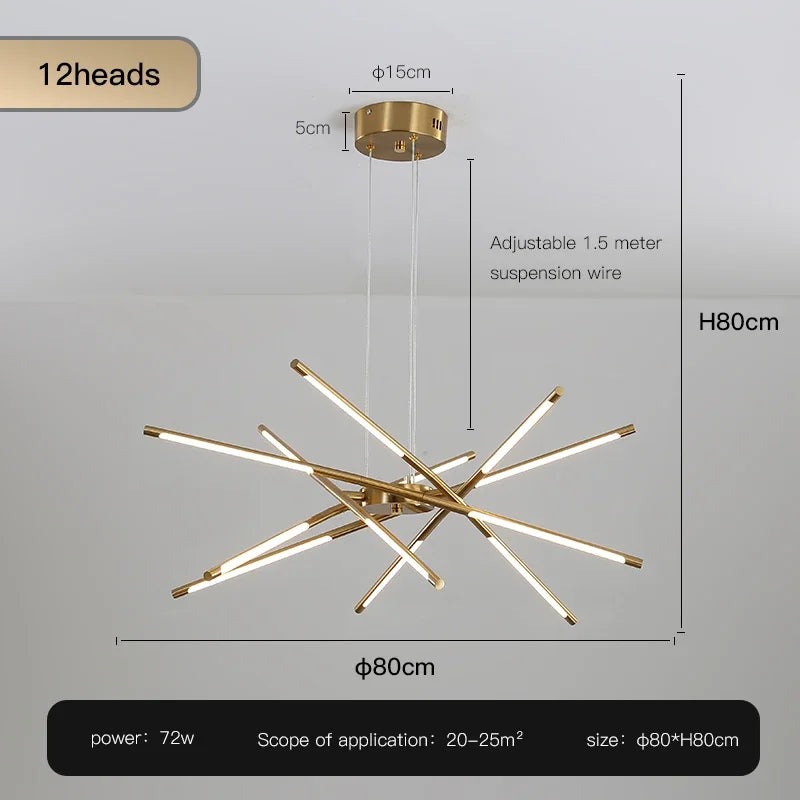 Nordic Hanging Chandelier For Living Room Dining Room Bedroom Kitchen Golden Room Decoration Loft LED Ceiling Light Home Lamps