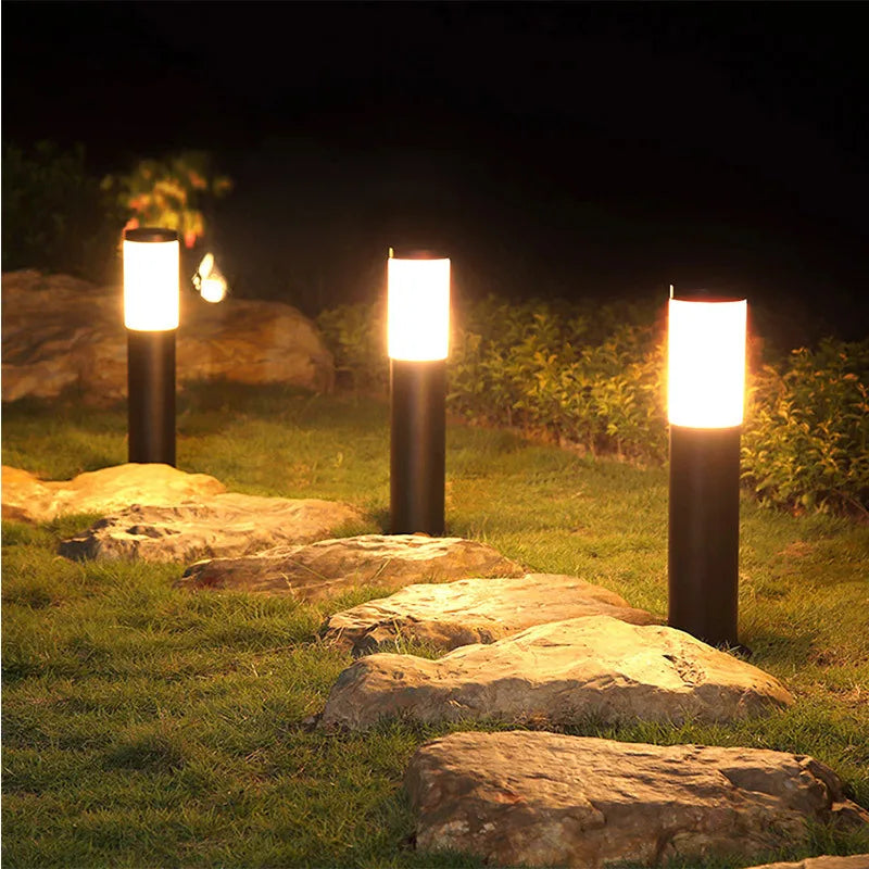 LED Pathway Light Solar Garden Outdoor Waterproof Stainless Steel Landscape Smart Yard Lawn Street Lamp Lights Lamp  Decoration