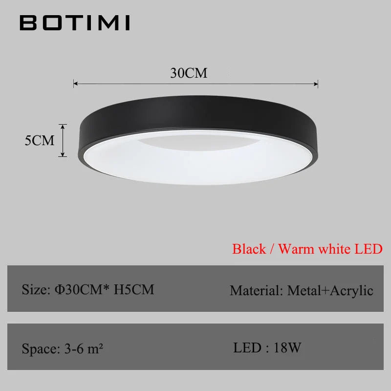 30CM Round Metal Ceiling Lights For Corridor Modern Surface Mounted Bedroom Lighting Gray/Black/White/Golden Ceiling Lamp