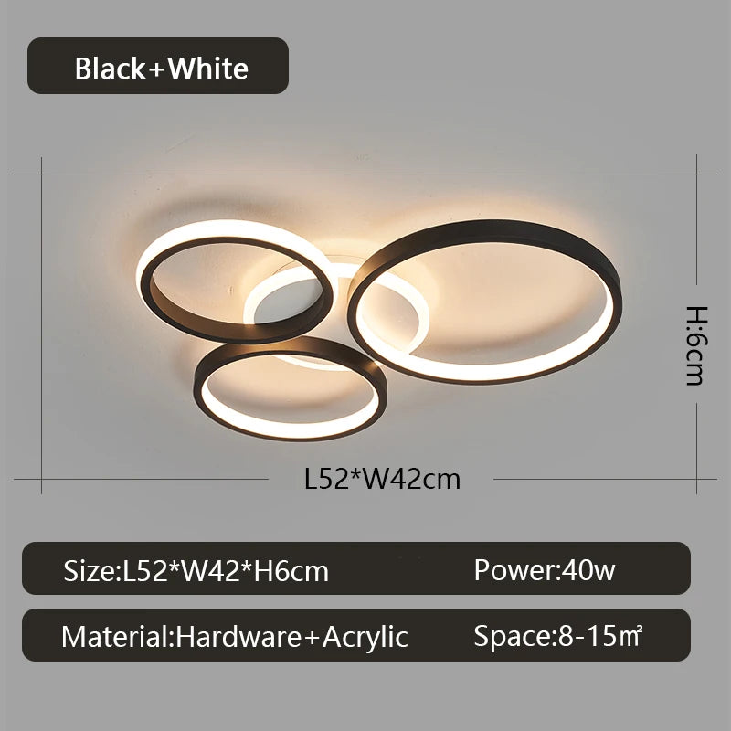 Modern led ceiling lights for Living room decoration Bedroom Study Room Ceiling light led ceiling lamp Black or Gold