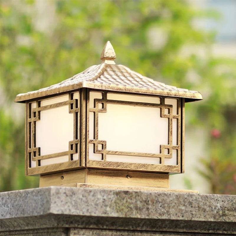 Pillar Lamp Outdoor Waterproof Fence Garden Lamp New Chinese-style Villa Gate Garden Pillar Lamp