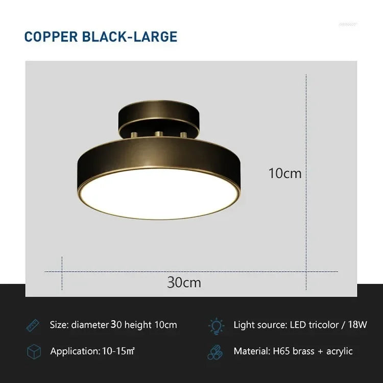 Modern LED Ceiling Lights Nodic Home Decor Accessories For Bedroom Living Dining Room Corridor Lamps Round Copper Decor Fixtures