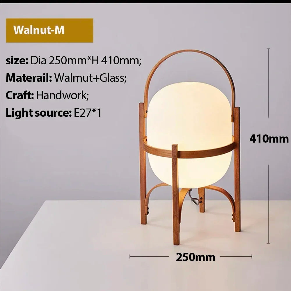 Wood Led Table Lamp Minimalist Glass Lampshade Study Bedroom Bedside Lamp Living Room Reading Home Deco Standing Lamp