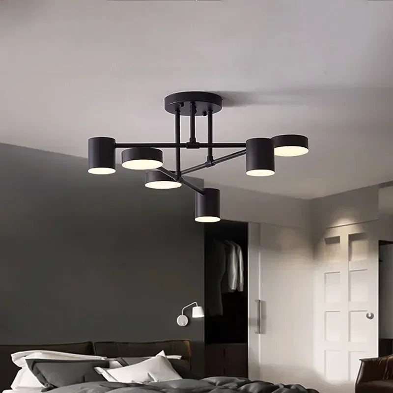 6 Heads Modern LED Chandelier Retro Creative Ceiling Pendant Lighting Living Room Bedroom Hall Home Decor Lndoor Lights Fixtures