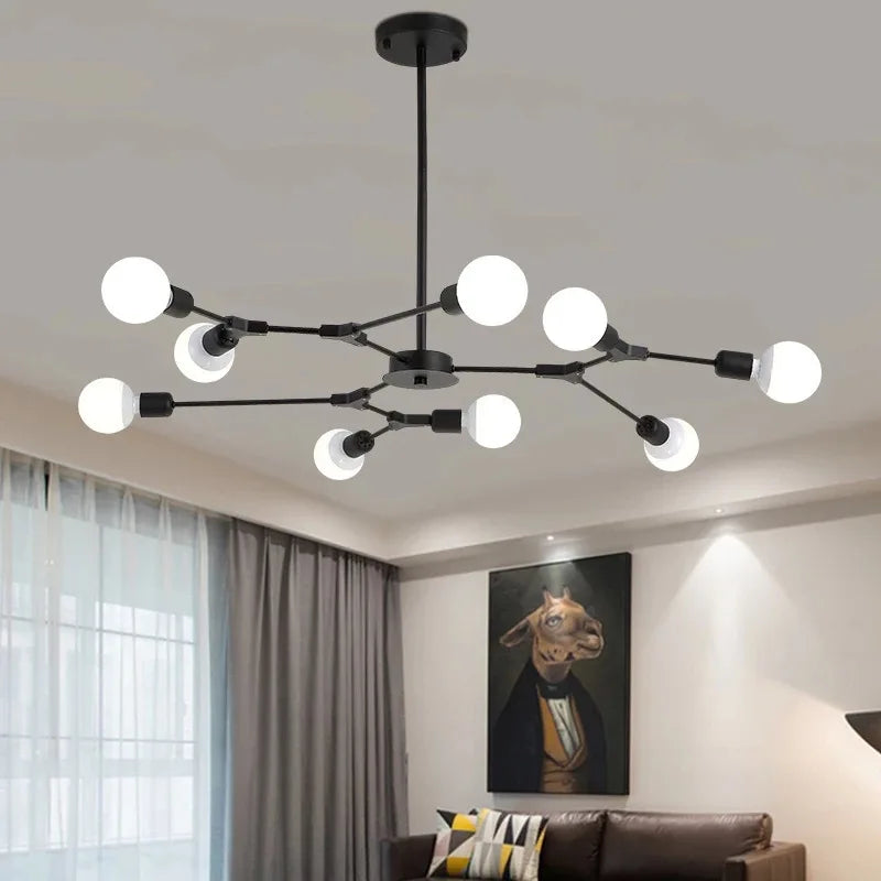 Decorations Living Room Chandelier Ceiling Light Bedroom Dining Room Restaurant Nordic Chandelier Iron Hanging Lamp AC110-240v