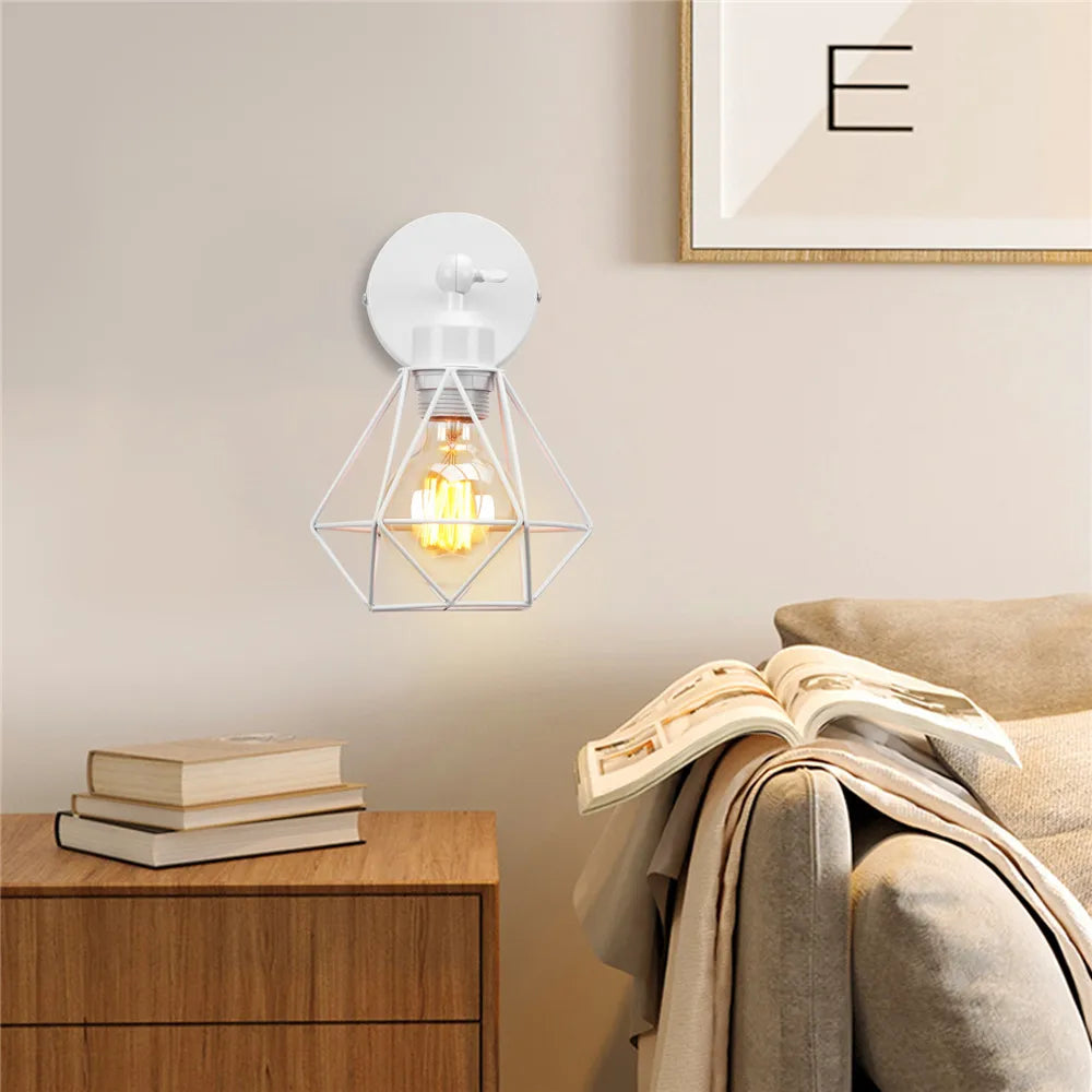 Industrial Vintage Wall Light Adjust Angle Retro Loft Wall Lamp E27 Iron Cage Sconce Bedside Bathroom Indoor Lighting Wandlamp