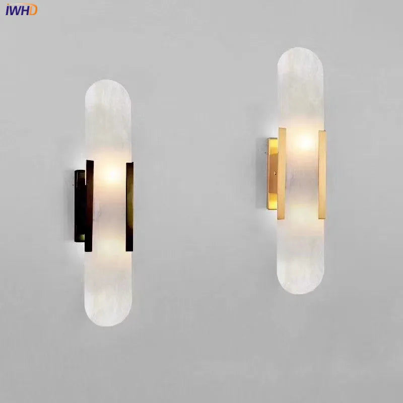 Nordic Modern Copper Wall Lamp Sconce Beside Marble Lampshade Home Indoor Lighting LED Stair Light Wandlamp Luminaria