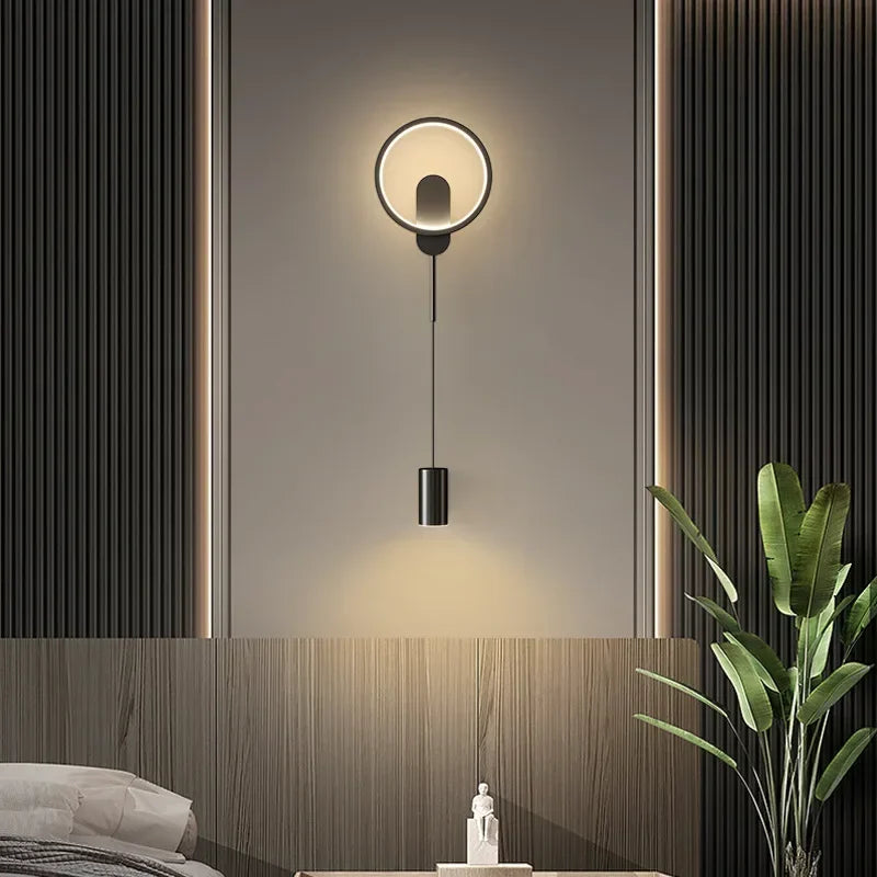 LED Wall Lamp Hallway Aisle Bedroom Bedside Sconce Study Stair Modern Black Gold Wall Light Luster Lighting Fixture Home Decor