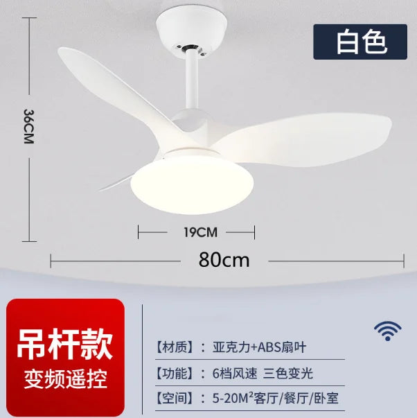 Ceiling Fan Lamp DC Motor Home Living Room Dining Room Low Floor Ceiling Fans Bedroom  Remote Control Led Reversible Fans lights