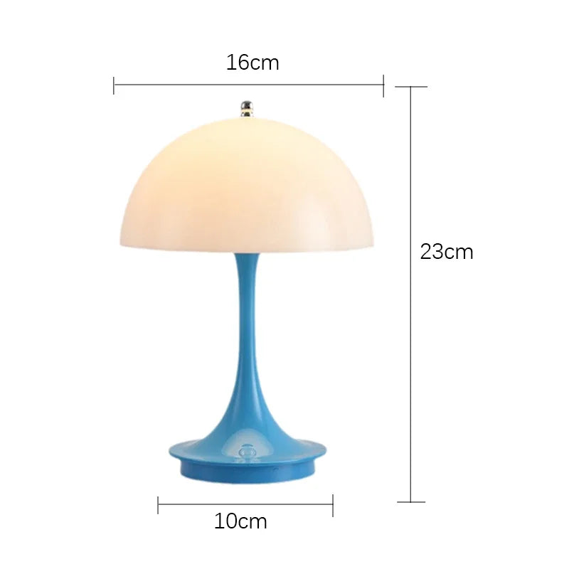 LED Mushroom Small Table Lamp Portable USB Charging Touch Dimmable Indoor Study Bedroom Bedside  Flower Bud LED Desk Lamp