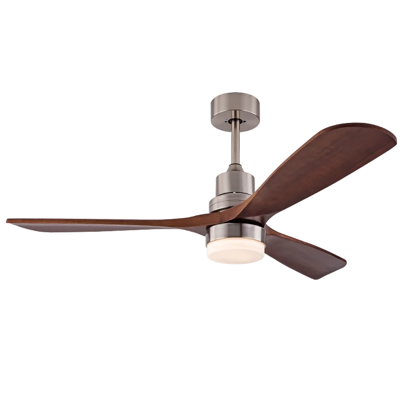 52 inch Wood Ceiling Fan with 3 Blade Remote Control Indoor Vintage for Patio Living Room Bedroom Office Ceiling Fan with Light