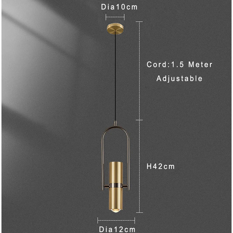 Fumi Gold Pendant Light Fixtures, Rotating  Modern Pendant Lights for Kitchen Island, Industrial  Pendant Lamp for Dining Table