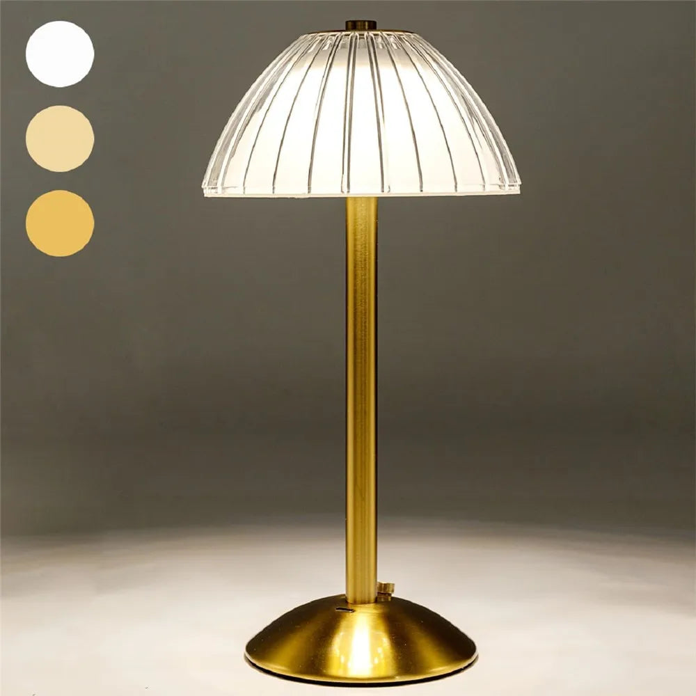 Crystal Table Lamp Trichromatic Dimming Living Room Atmosphere Lamps Eye Protection Night Light Bedroom Cordless Bedside Lamps