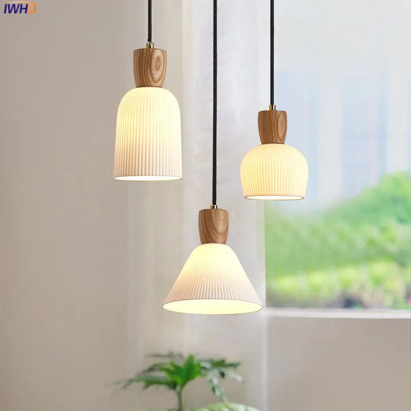 Mini Ash Ceramic LED Pendant Light Fixtures Home Indoor Decor Bedroom Beside Bar Restaurant Living Room Modern Hanging Lamp