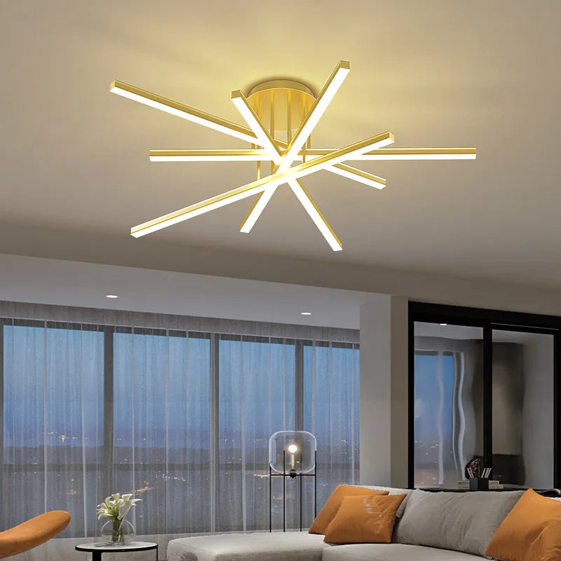 Aluminium LED Chandelier Three Colors Lamp Modern Style Ceiling Lamp Bedroom Light Surface Installation 220V Dining Room Lamp