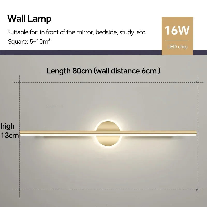 Modern LED Wall Lamp Bathroom Mirror Lights for Living Room Bedroom Makeup Lamp Decor Bath Wall Sconce Luster Fixtures Lighting