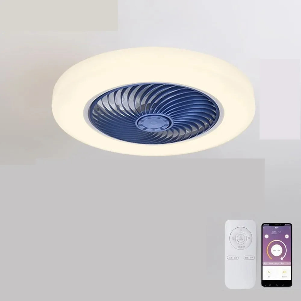 Ceiling Light With Fan Smart App +  Remote Control Living Bedroom Kitchen Decor Ventilator Lamp 52cm Ceiling Fan With Light