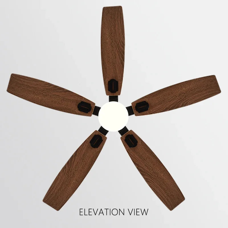 42/52inch 3/5 wood blade DC 35W pure cooper Motor ceiling fan wiht 18W LED Light and Remote Control Restaurant fan