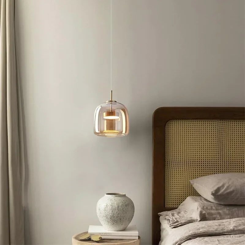 Nordic Pendant Light Modern LED Minimalistic Glass Hanglamp for Bedroom Dining Room Bar Home Decor Suspension Kitchen Fixtures