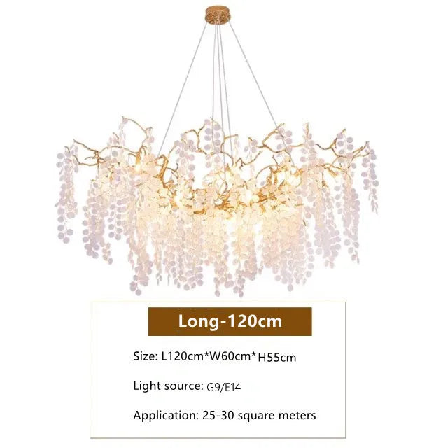 Light luxury crystal living room ceiling chandelier French restaurant modern atmosphere bedroom luxury shop money tree lamp