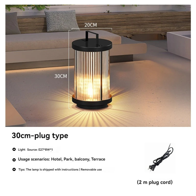 Outdoor Waterproof Solar Garden Lamp Glass Lantern Garden Floor Lamp Street Lamp Villa Courtyard Lawn Light